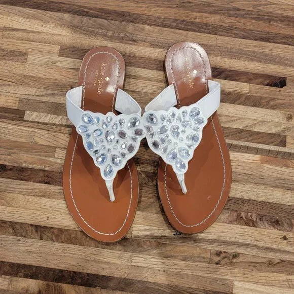 Kate Spade Cora Jeweled Thong Toe Flat Sandals - Picture 4 of 12